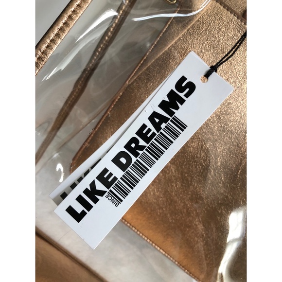 Like Dreams Transparent Polyurethane Tote Bag With Clutch - Picture 5 of 11